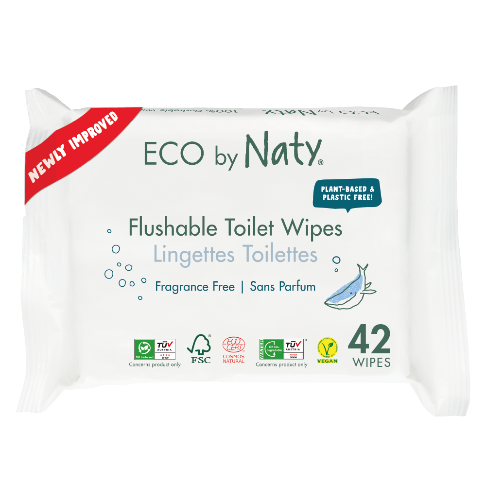 Flushable Wipes (42 wipes), , large, Eco by Naty